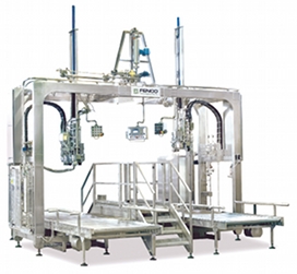 Twin mobile head aseptic filling machine